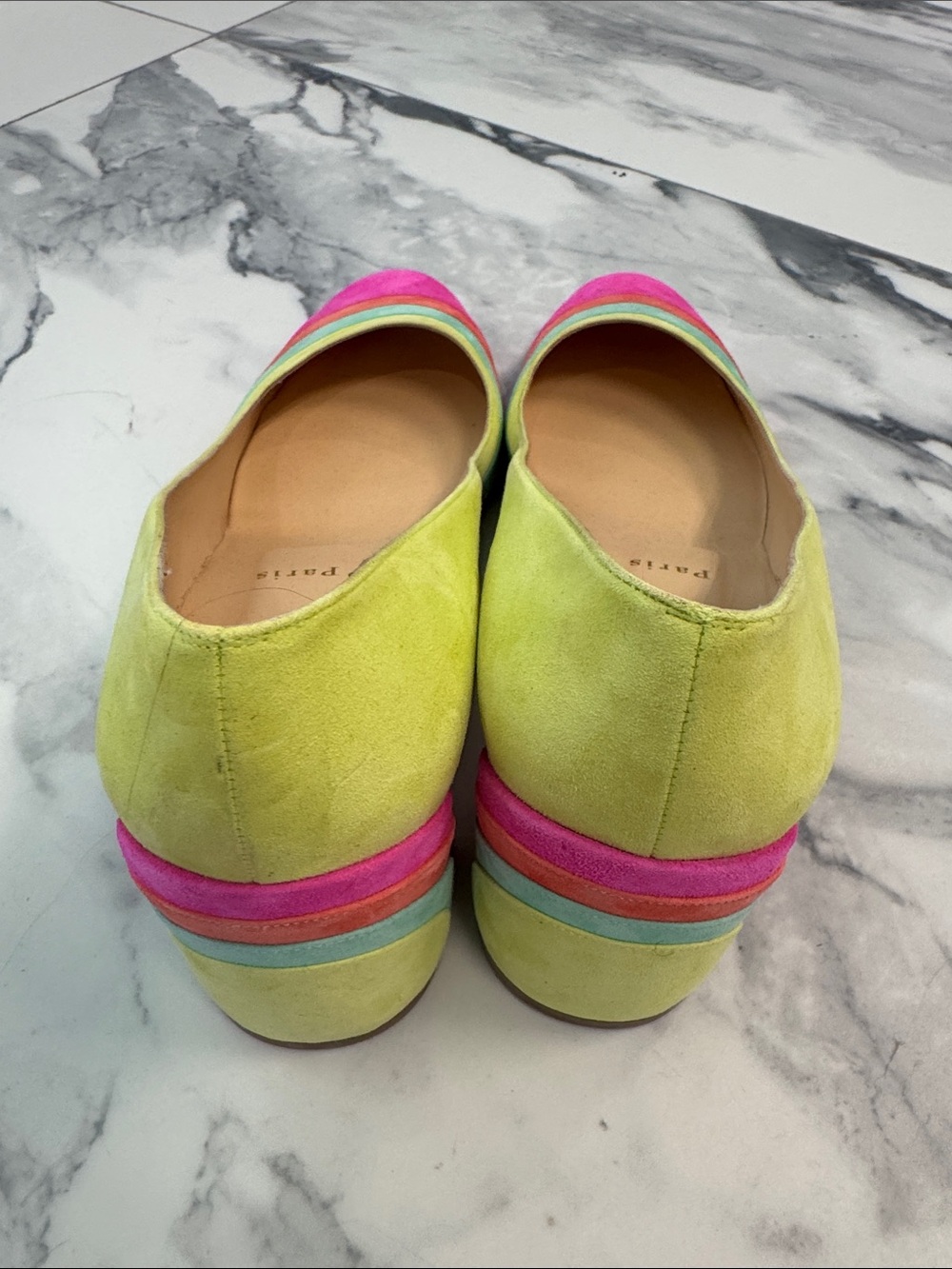 NEVER WORN Christian Louboutin Multicolor Suede Block Heel Pumps - Picture 5 of 5